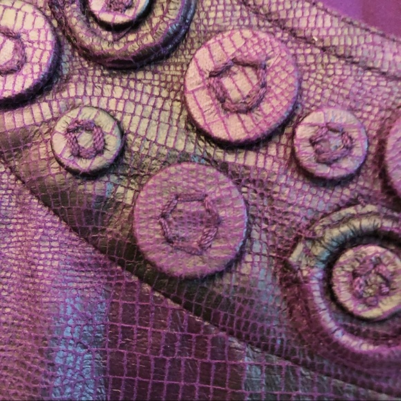 Chico’s Plum Purple Snakeskin Jacket 8 - Picture 6 of 8